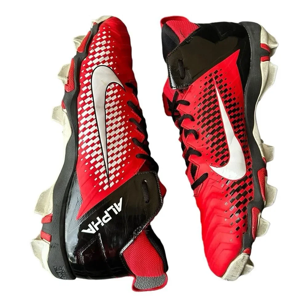 Nike Mens Alpha Menace 2 Shark AQ7653-001 Orange Football Cleats Shoes‎ Size 12